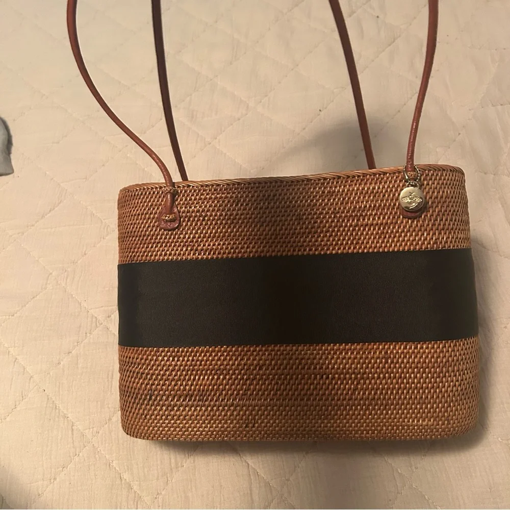 Tan and Black Woven Bosom Buddy Bag - Picture 6 of 10